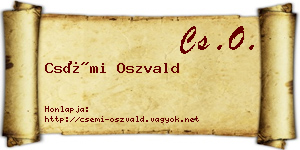 Csémi Oszvald névjegykártya